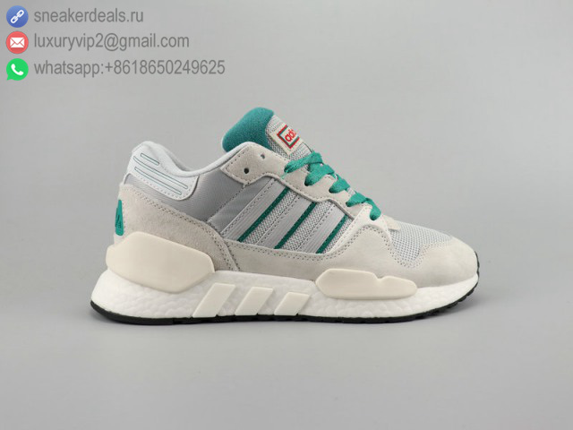 ADIDAS EQT ZX GREY GREEN LEATHER UNISEX RUNNING SHOES